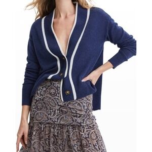 VERONICA BEARD Trisa Navy Cashmere Cardigan Women's XS